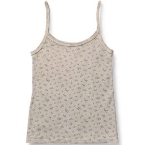 Brandy Melville Soft Cream Tank Top with Blue Floral Print